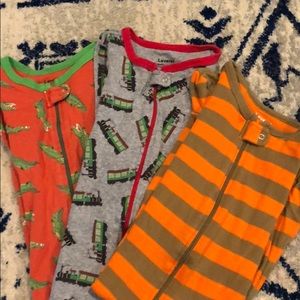 Boys footed pajamas in 3 patterns, 18-24 month